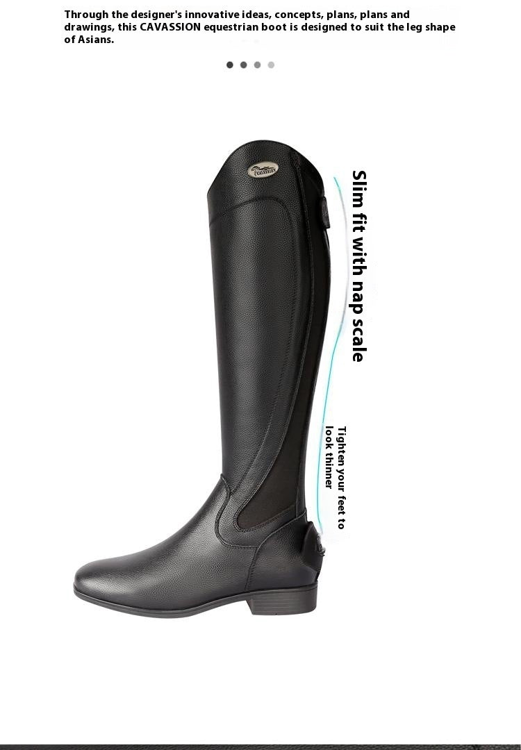 Black Cowhide Equestrian Boots Supplies