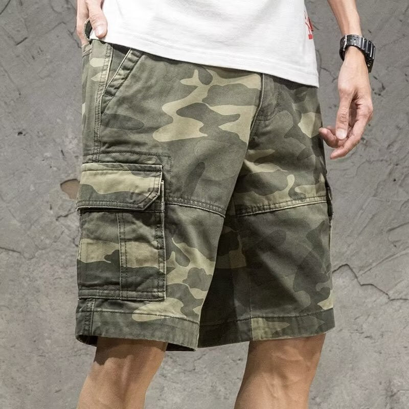 Summer Loose Five Points Casual Camouflage Workwear Shorts Men