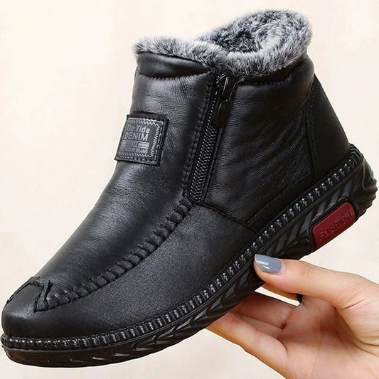 Women's Waterproof Non-slip Cotton Leather Boots