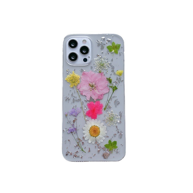 Silver Foil Dried Flowers For Mobile Phone Cases Epoxy Transparent