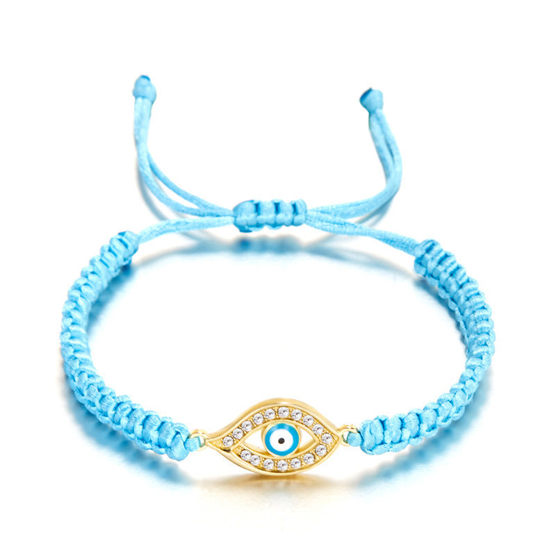 Fashion Retro Diamonds Eyes Woven Bracelet