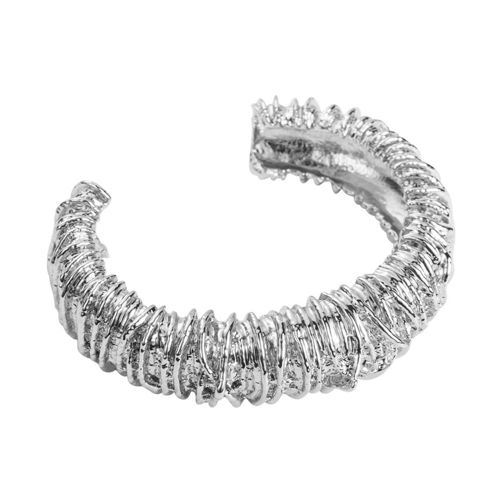 Heavy Industry Texture Line Weaving Open-ended Bracelet