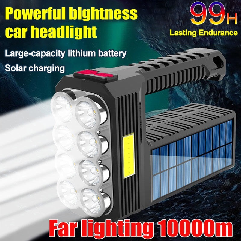 Solar Rechargeable Usb Flashlight Led