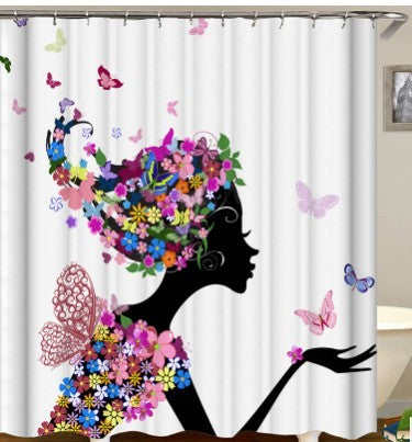 African girl digital print shower curtain