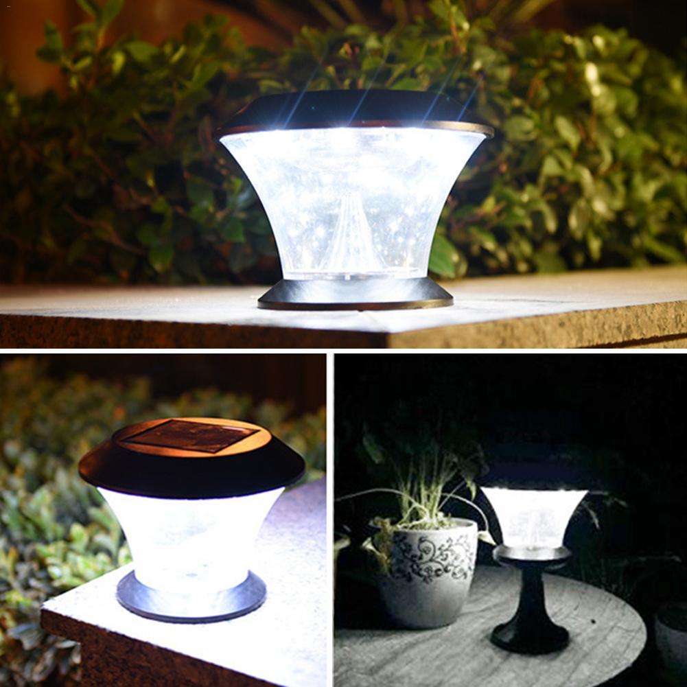 8LED round solar column headlight