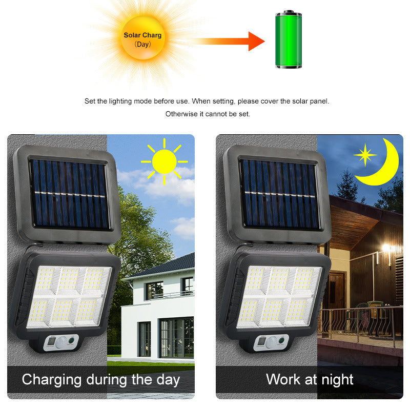 Split Solar Wall Light 120led Human Body Induction