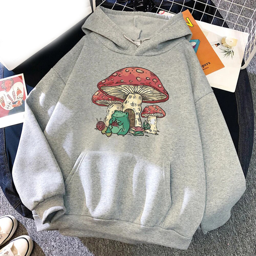 Sweatshirt Plain Letter Printed Kangaroo Pocket Drawstring Hoodie