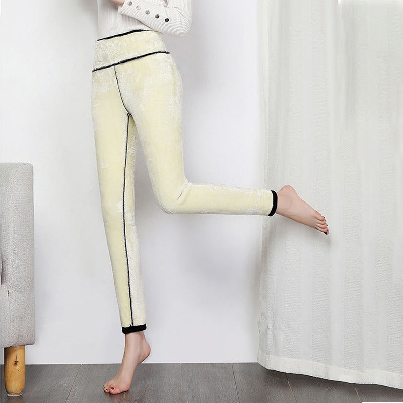 Women's Lamb Wool High Waist Elasticity Leggings