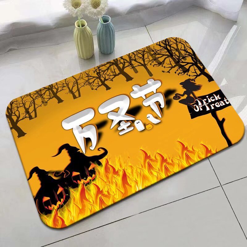 Halloween Bathroom Absorbent Non-slip Mat Entry Door Carpet