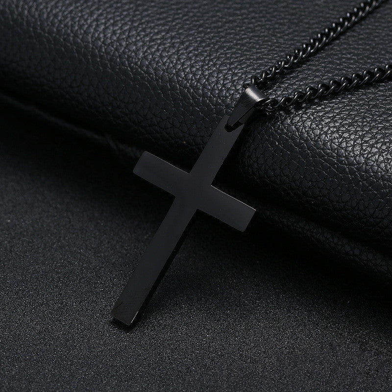 Classic Cross Necklace Men's Pendant Fashion Stainless Steel Jewelry