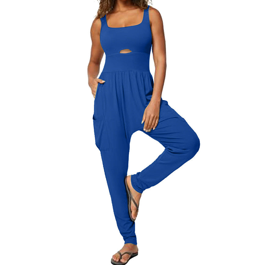 Fashion Sports Outdoor Yoga Vest Hollow Comfort Fitness One-piece Jumpsuit