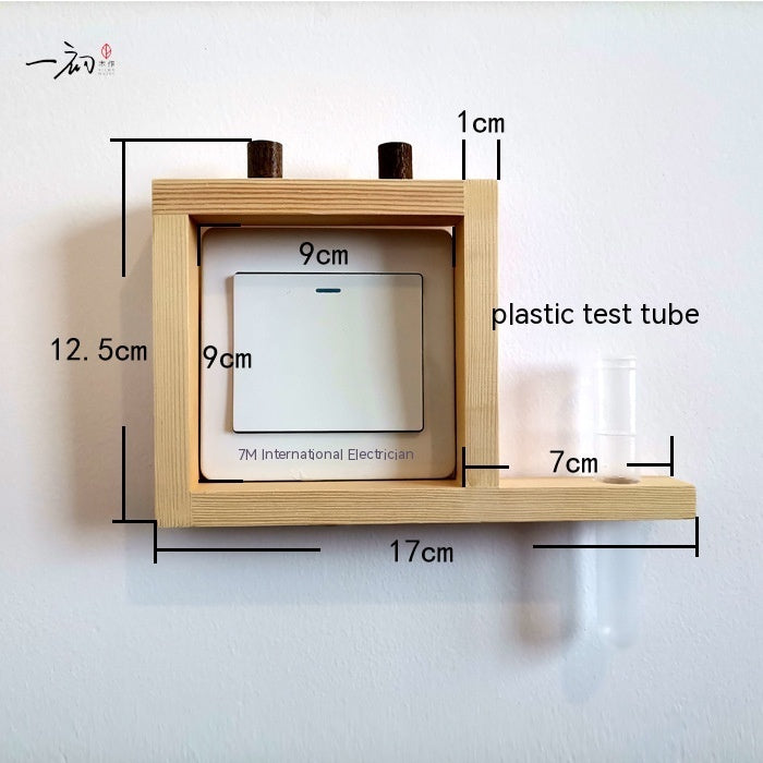 Log Hydroponic Decoration Wooden Sticker Socket Frame