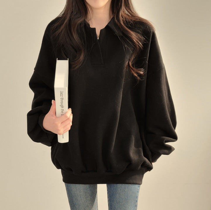 Idle Style Casual Loose Retro Sweater Coat For Women