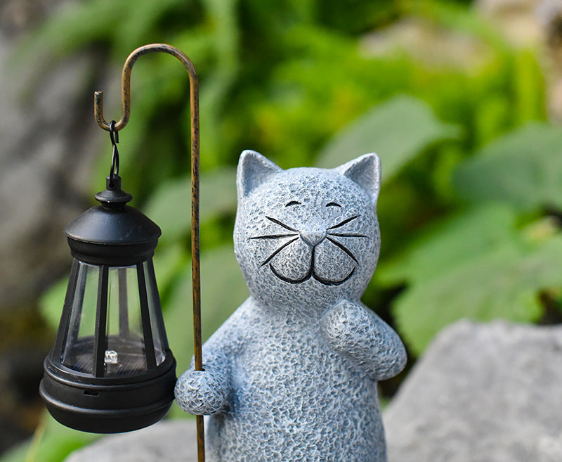 Solar Garden Lamp Kitten Crafts Ornaments