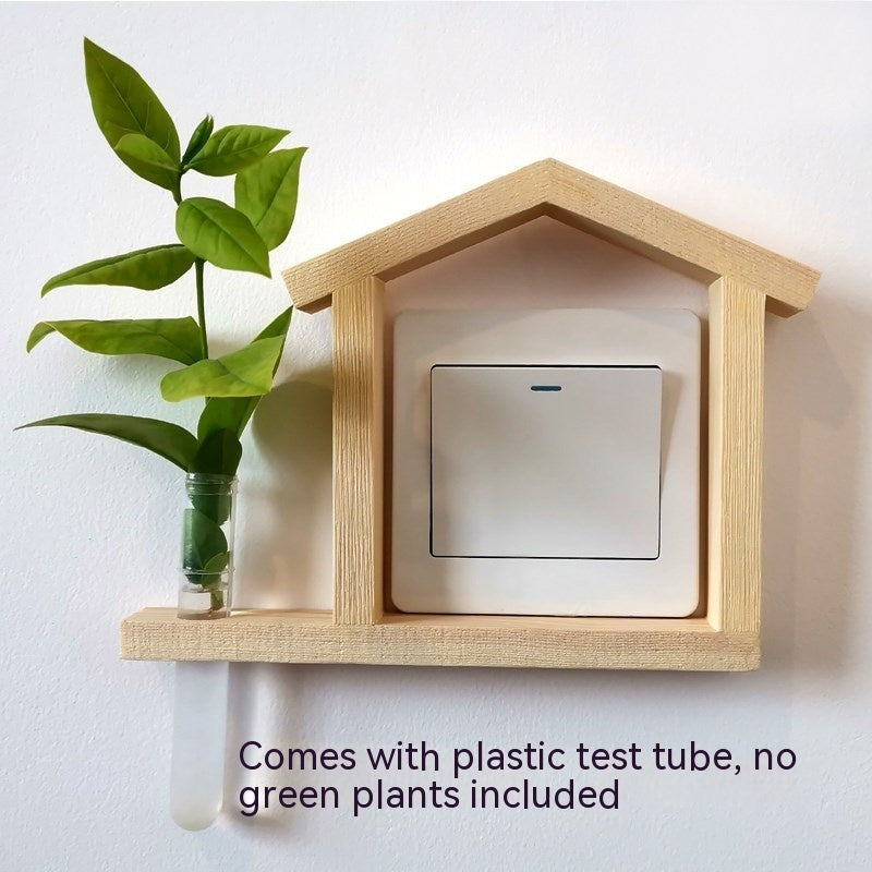 Log Hydroponic Decoration Wooden Sticker Socket Frame