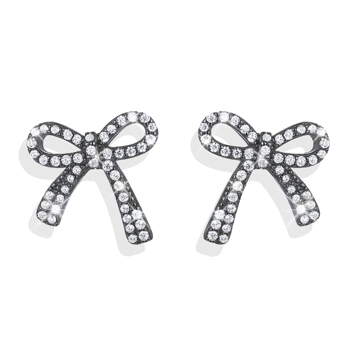 S925 Exquisite Women's Simple Full Diamond Cross Stud Earrings