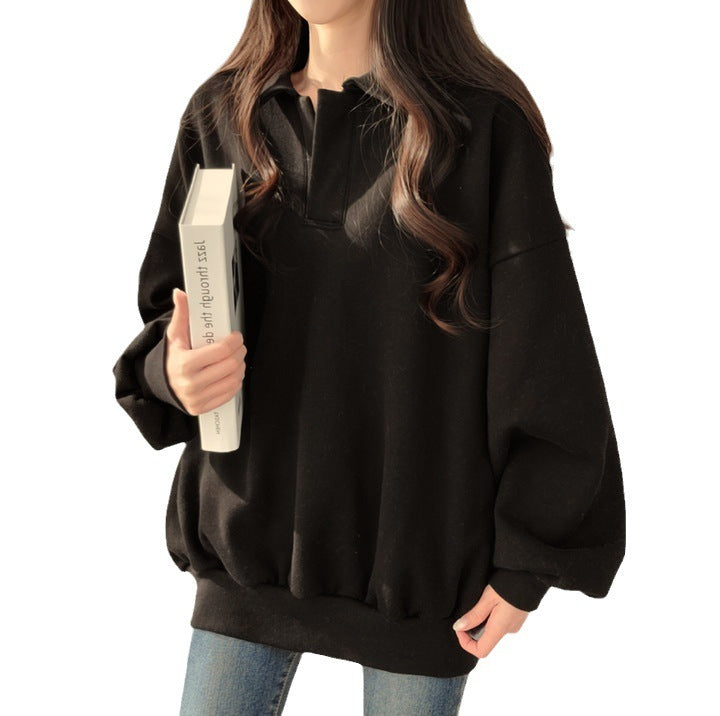 Idle Style Casual Loose Retro Sweater Coat For Women