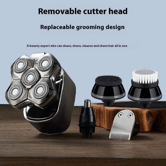 Cross-border Five-head Shaving Head Artifact For Men Shaver Multi-function Electric Shaver Scraping Hair Clippers Wholesale