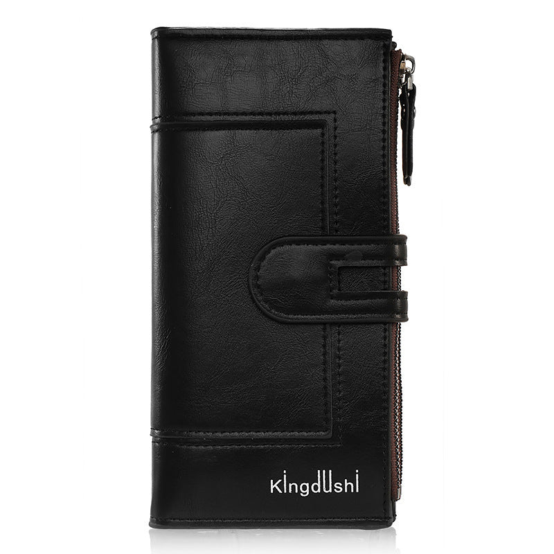 Women's Wallet Long Two-fold Zipper Plain