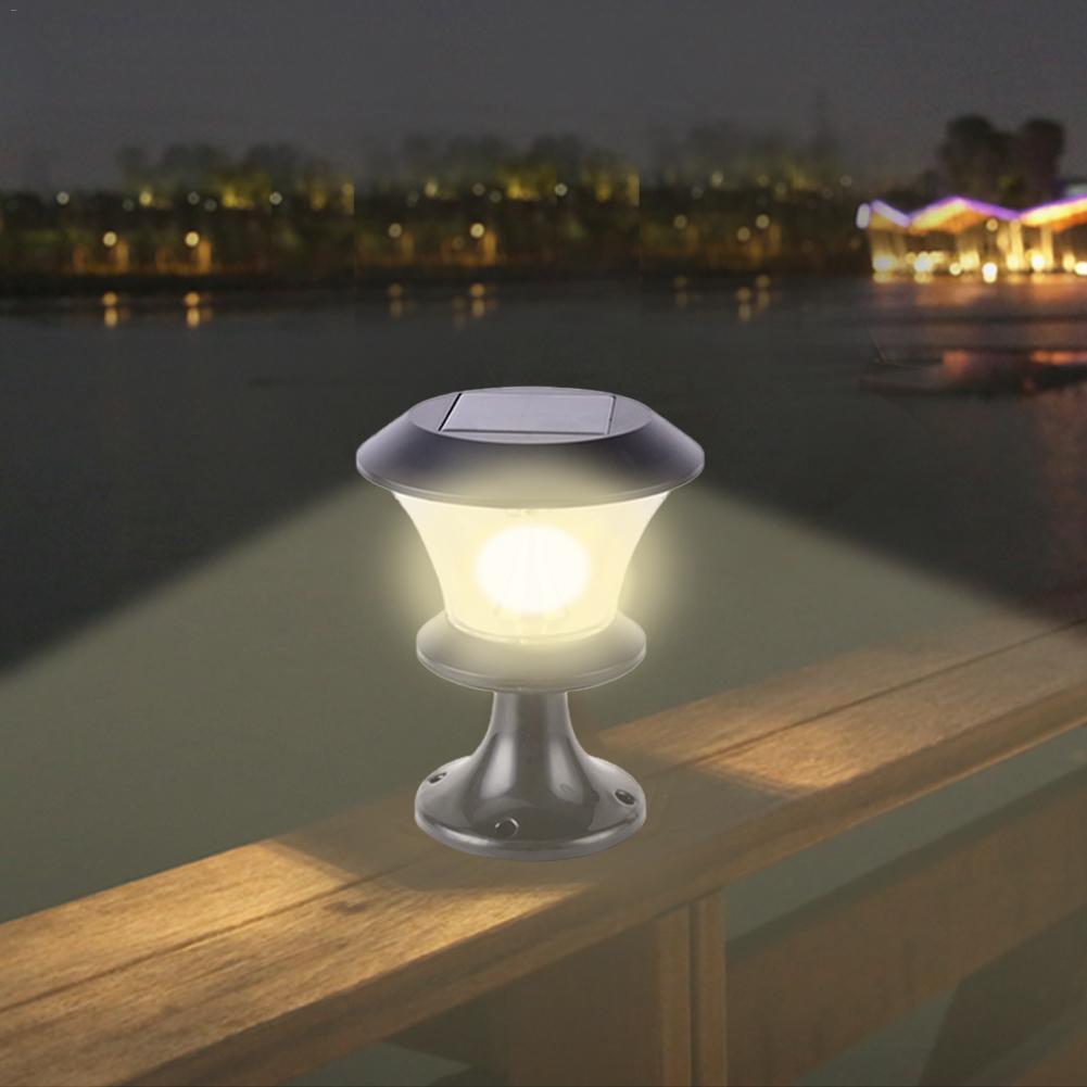 8LED round solar column headlight