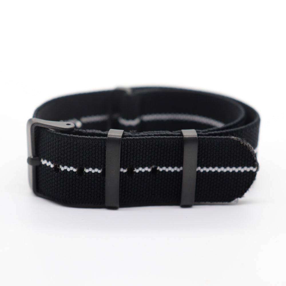 Black Canvas Nylon Strap With Elastic Strap