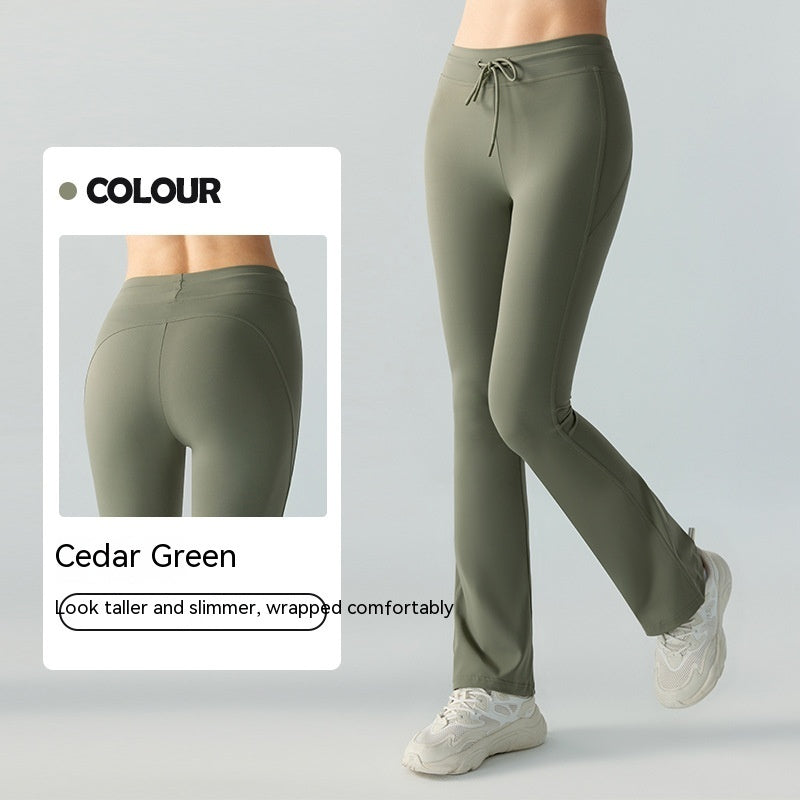 Waist Slimming And Hip Lifting Casual Yoga Pants Bilateral Pocket Yoga Bell-bottom Pants