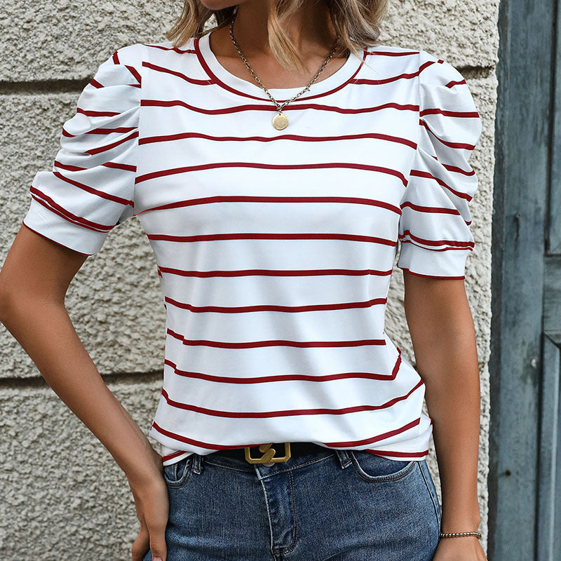 Striped Pullover T-shirt Women's Casual Top