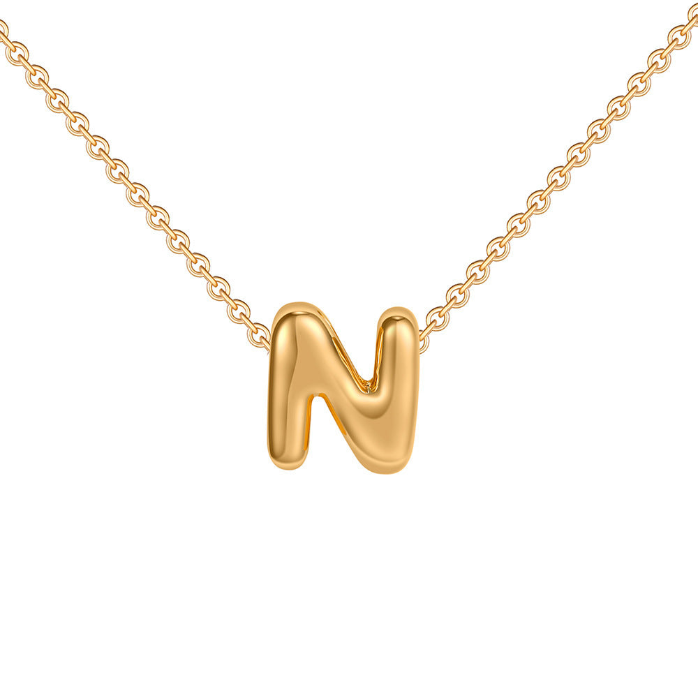 European And American 26 English Bubble Letter Necklace Balloon Letter Pendant