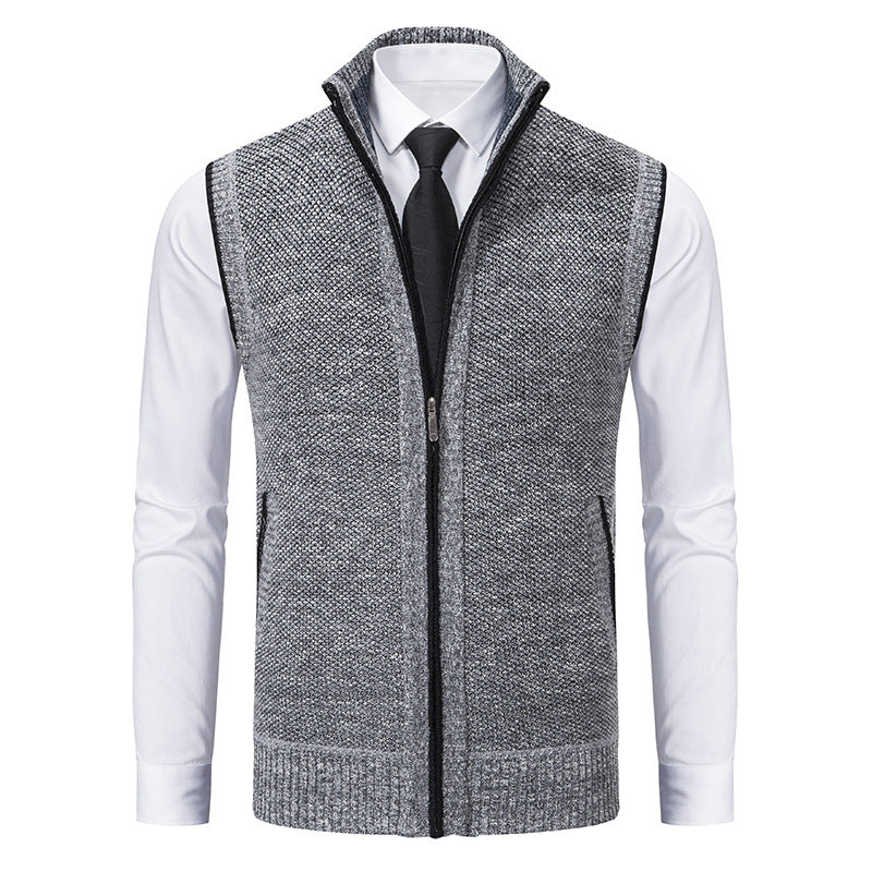 Men's Stand Collar Sweater Knitted Cardigan Coat