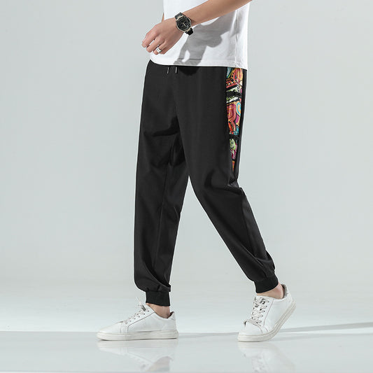 Plus Size Cropped Pants Chinese Style Men's Trendy Casual Pants