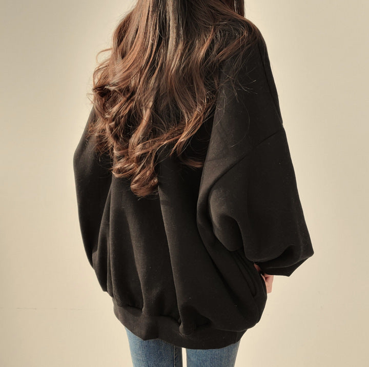 Idle Style Casual Loose Retro Sweater Coat For Women