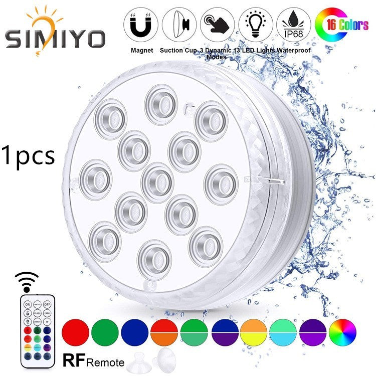 Led Beads Submersible Light Waterproof Underwater Lamp For Garden Swimming Pool Fountain Spa Party Bathroom Remote Control