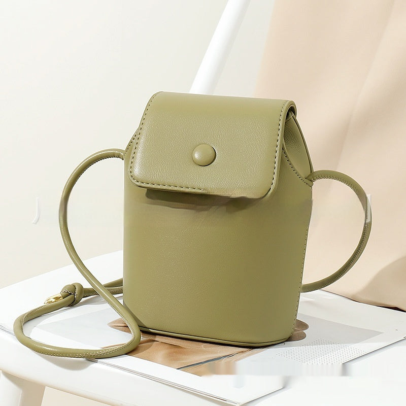 Korean PU Mobile Phone Bag Retro Women's Bucket Bag