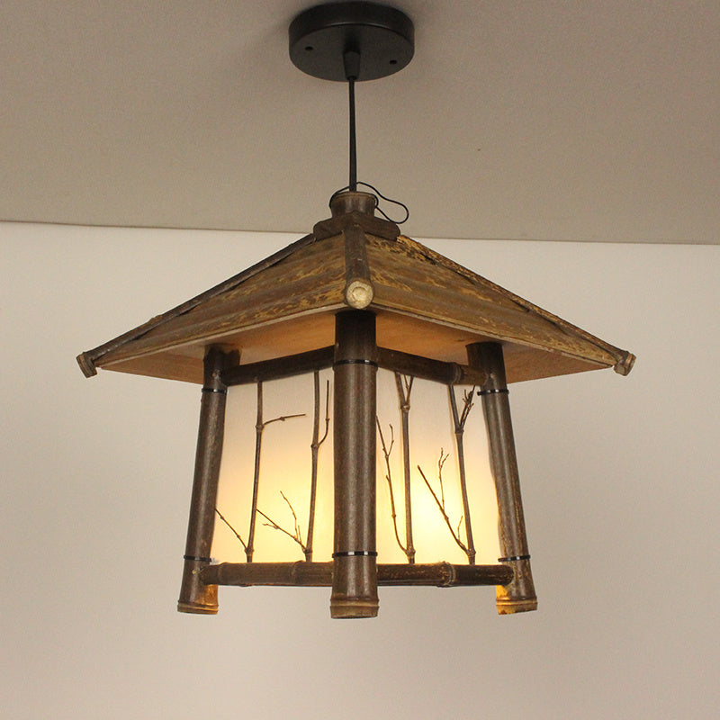 Retro Chinese Style Chandelier Tea Room Southeast Asia Chandelier Bamboo Lamp