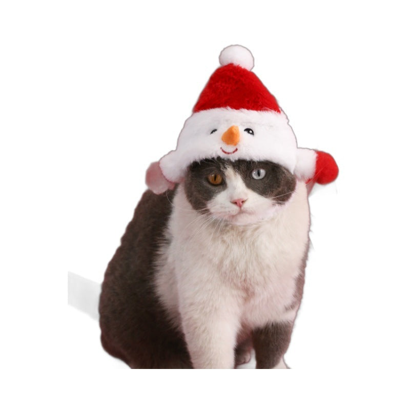 Pet Christmas Hat Small Dogcat Plush Cartoon Cap