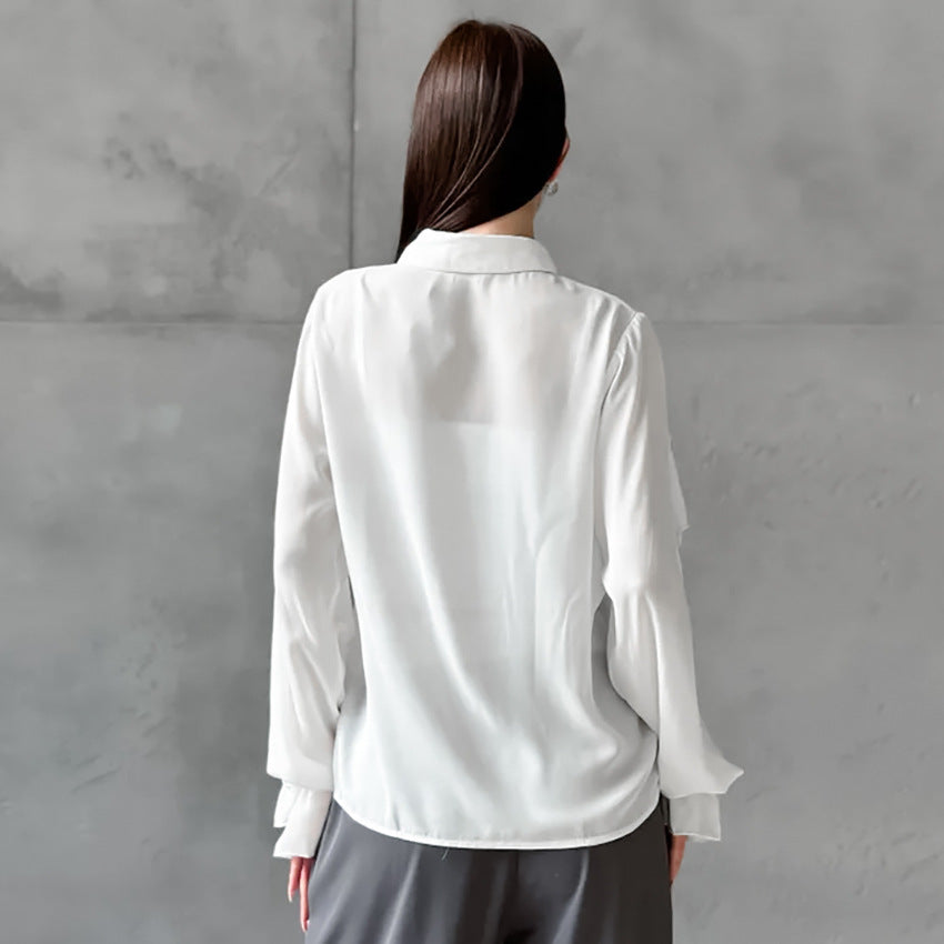 Minimalist Design Ruffled Women's Fashion Shirt