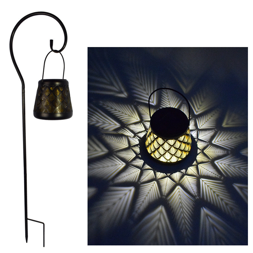 Wrought Iron Hollow Solar Lantern