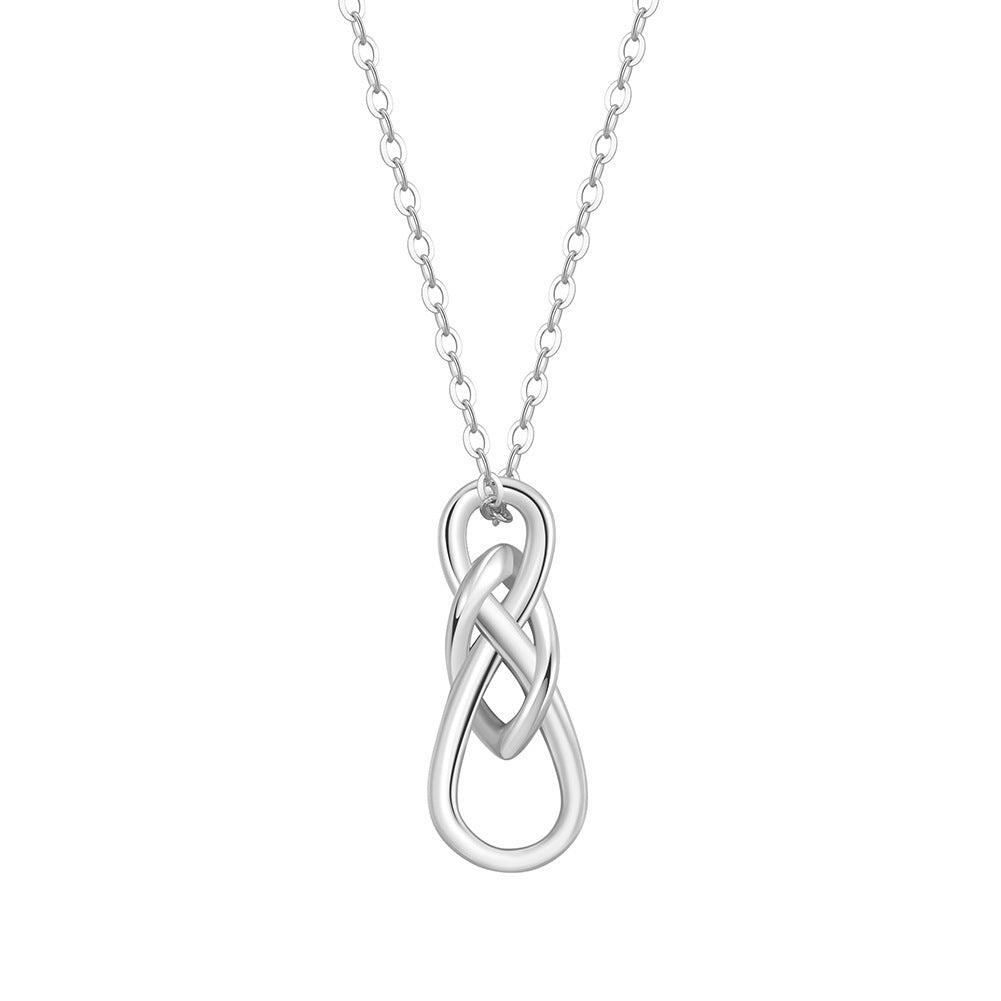 S925 Sterling Silver Infinite Character Celtic Knot Pendant Necklace