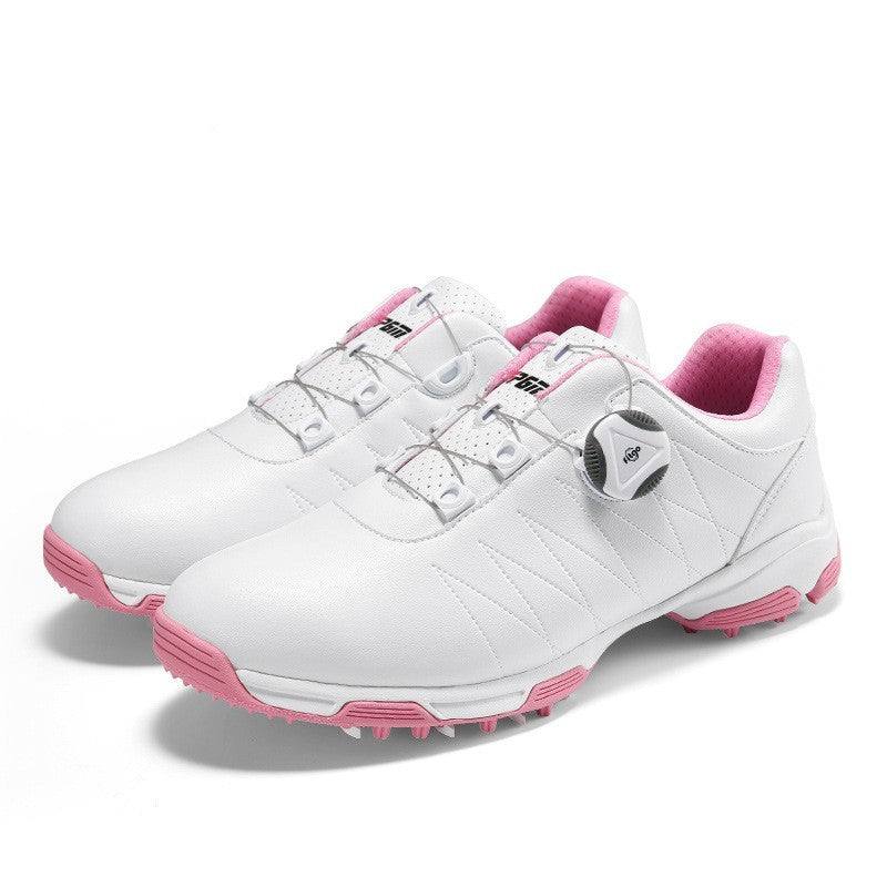 Golf Shoes Women's Waterproof Sneakers Spin Button LACES Anti-sideslip