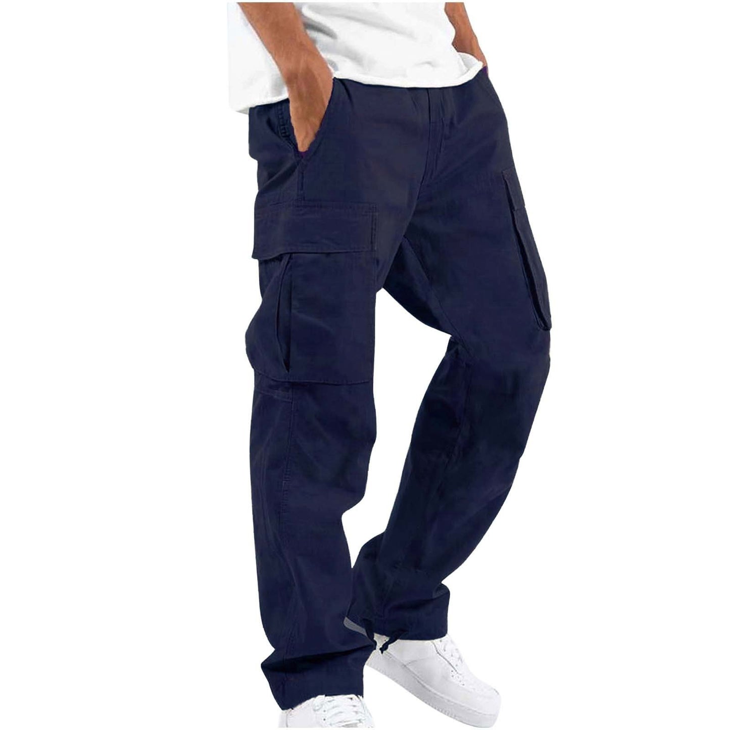 Men's Workwear Drawstring Multi-pocket Casual Pants