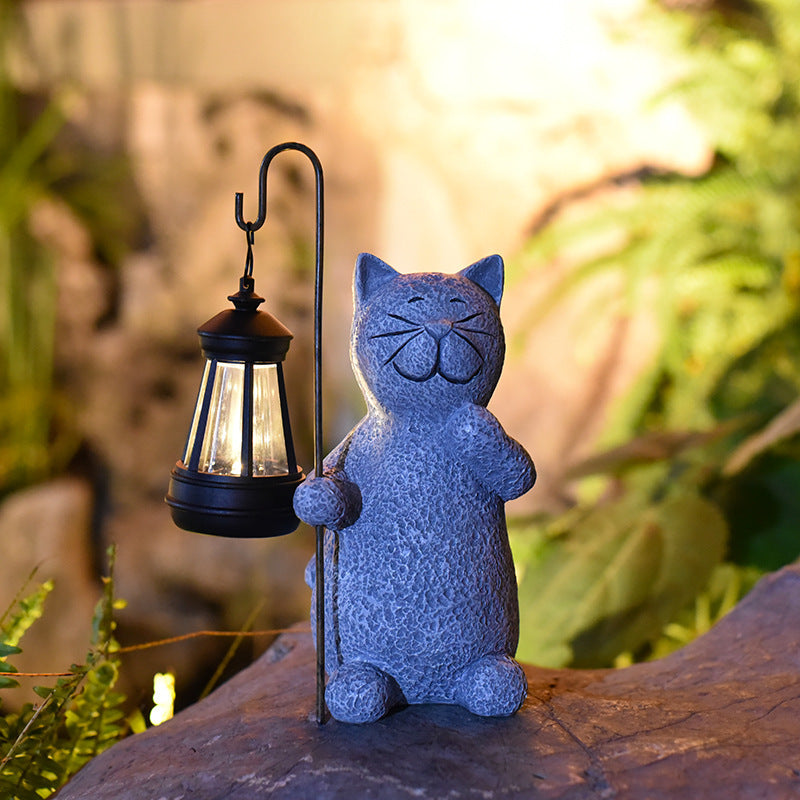 Solar Garden Lamp Kitten Crafts Ornaments