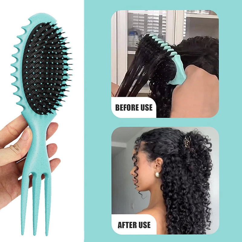 Curl Defining Bounce Hair Brush Barbershop Boar Bristle Comb Detangling Shaping Hairbrushes Professional Salon Home Styling Comb