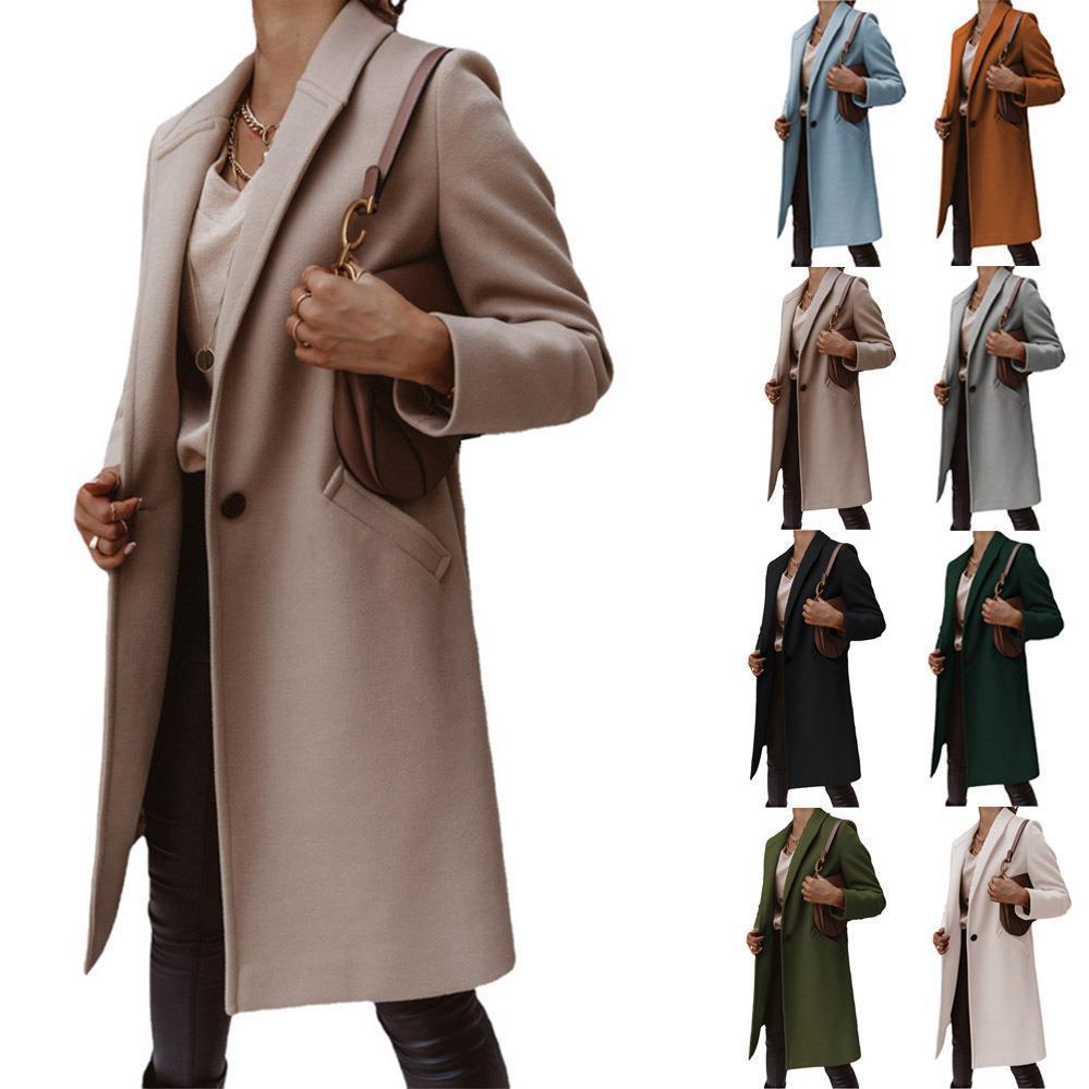 A Mid-length Coat With Solid Lapels