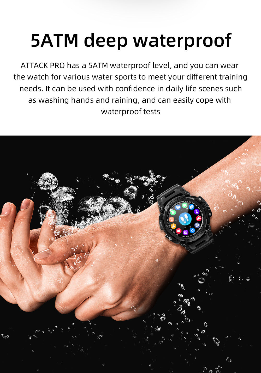 Three-proof Outdoor Sport Smart Watch Bluetooth Calling