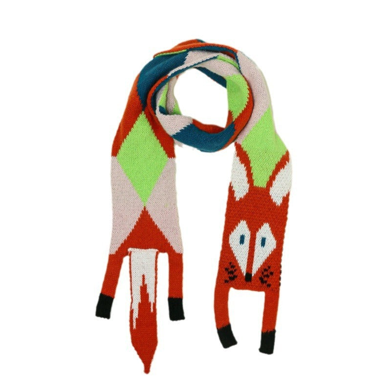 Cute Fox Plush Scarf Cartoon Thermal Scarf