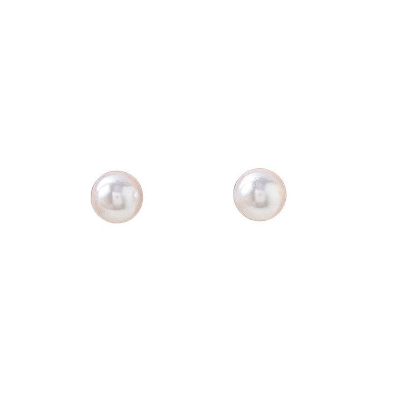 Summer Korean Simple Retro 925 Silver Needle Pearl Earrings