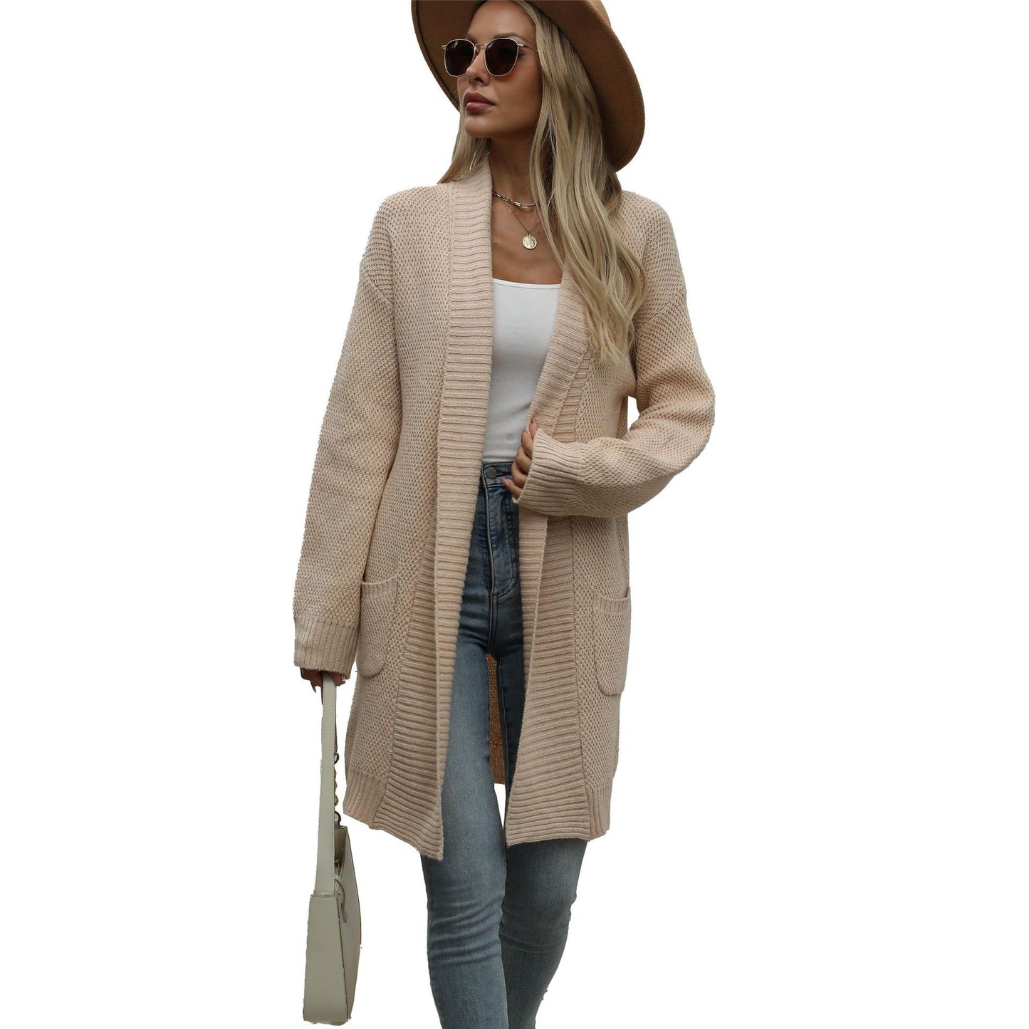 Lazy Sweater Loose Lapels Long Coat For Women