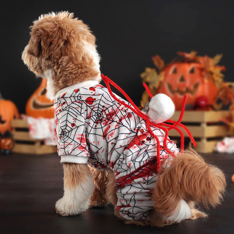 Halloween Personalized Bloodshot Spider Dog Skirt Clothes