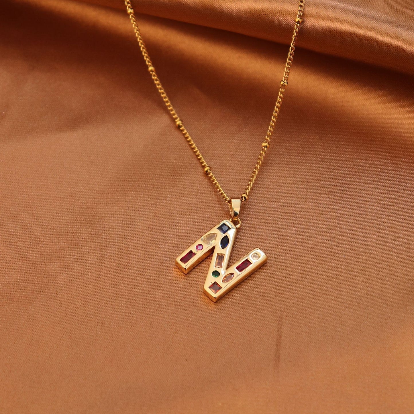 26 Letter Necklace Female Titanium Steel Chain Initial Letter