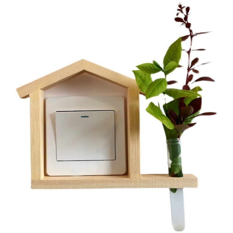 Log Hydroponic Decoration Wooden Sticker Socket Frame